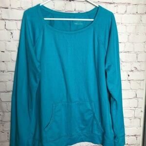 TekGear Long Sleeve Crew Neck Athletic Sporty Blue Shirt Size L
